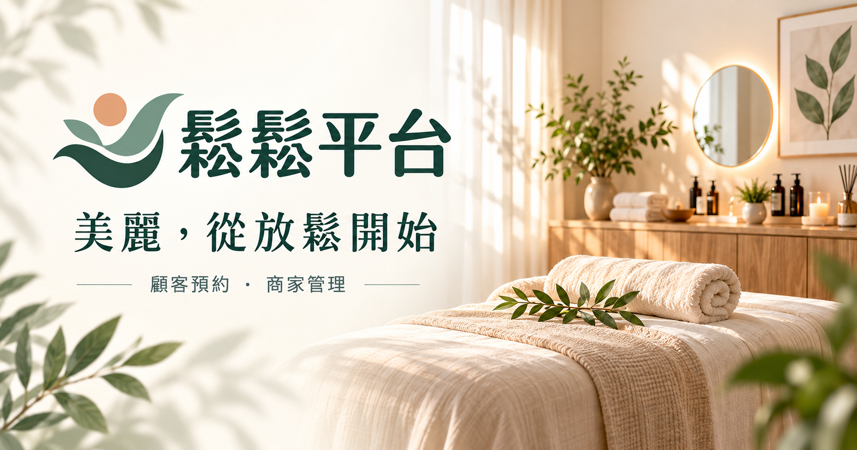 鬆鬆平台，美麗，從放鬆開始。顧客預約・商家管理。